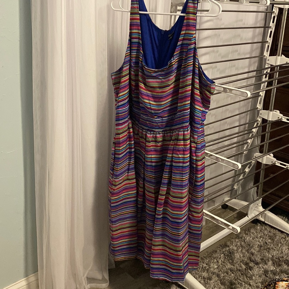 City Chic XL/22 striped multi color fun party dress